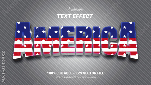 america editable 3d text effect