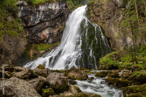 Long Time Exposure of Gollinger Waterfall near Salzburg  Austria  Europe