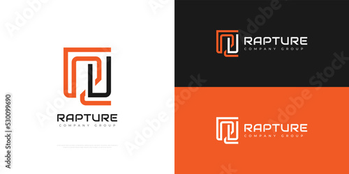 RU or UR Monogram Logo. Initial R and U Logo Design with Line Style