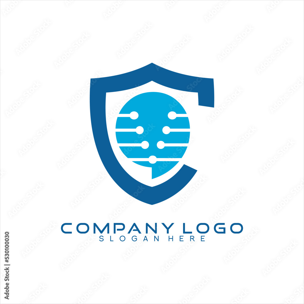 Vector logo of shield design with letter C abstract. Stock Vector ...
