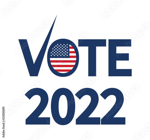 Day of mid-term elections. Vote 2022 USA, banner design. Political election campaign