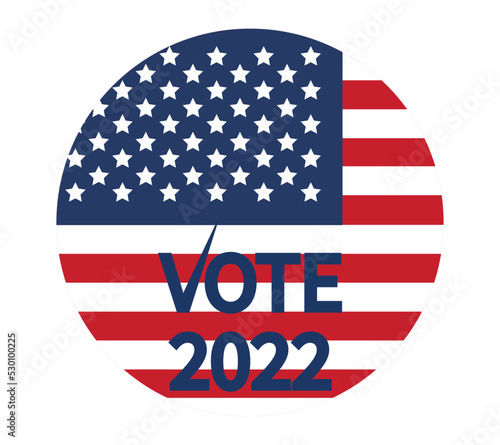 Day of mid-term elections. Vote 2022 USA, banner design. Political election campaign