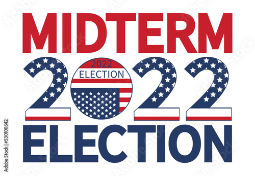 Day of mid-term elections. Vote 2022 USA, banner design. Political election campaign