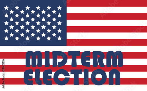 Day of mid-term elections. Vote 2022 USA, banner design. Political election campaign