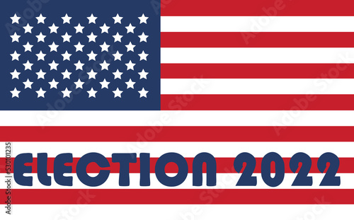 Day of mid-term elections. Vote 2022 USA, banner design. Political election campaign