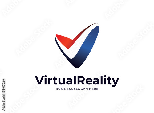 Initial letter v colorful logo design vector Template