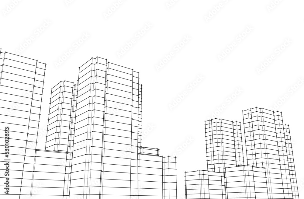 Obraz premium City on white background 3d illustration