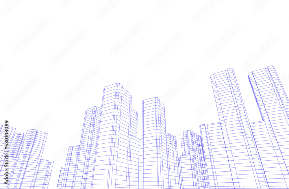City on white background 3d illustration City on white background 3d illustration