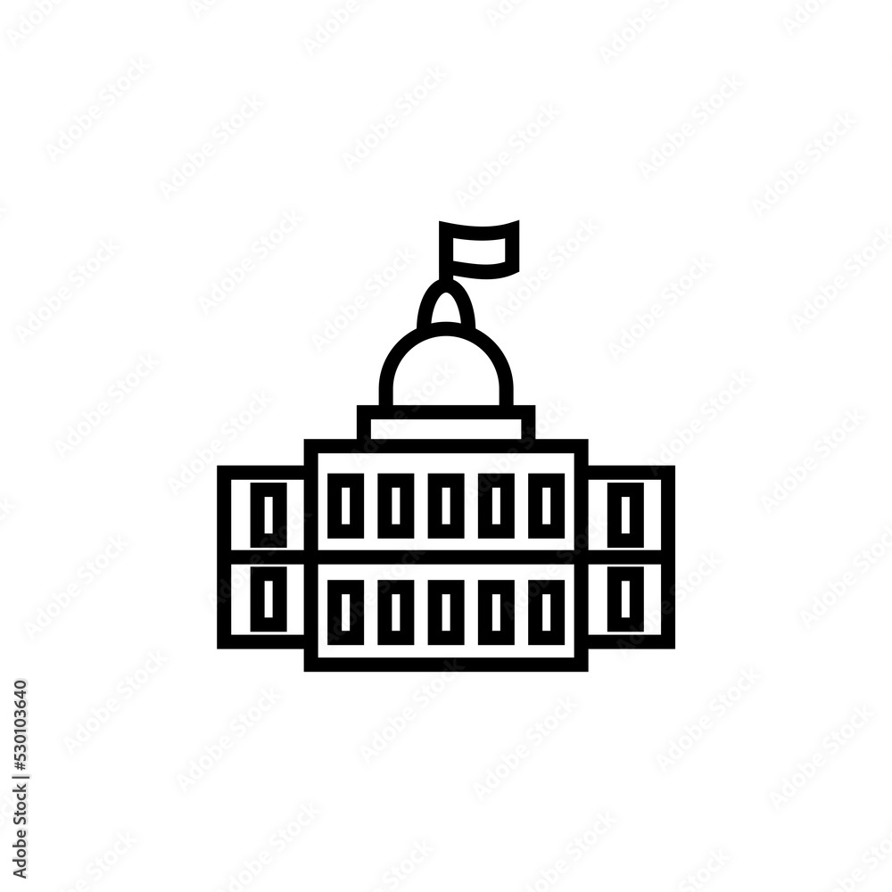 Government line icon isolated on white background