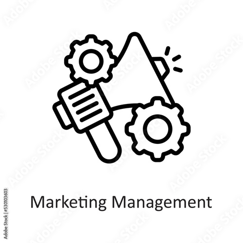 Marketing Management  Outline Vector Icon Design illustration on White background. EPS 10 File