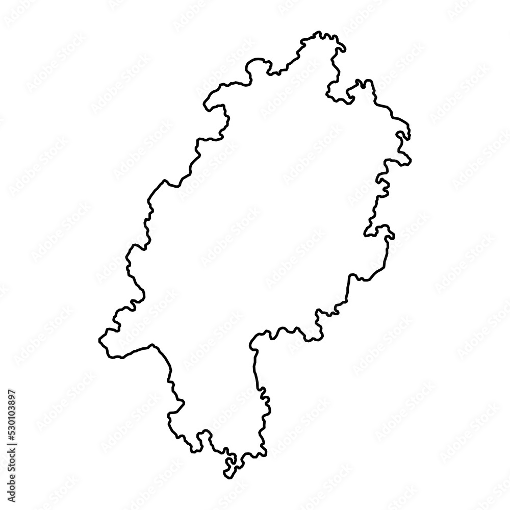 Obraz premium Hessen state map. Vector illustration.