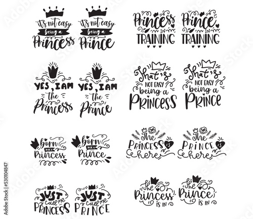 Prince princess Boy girl vector illustration