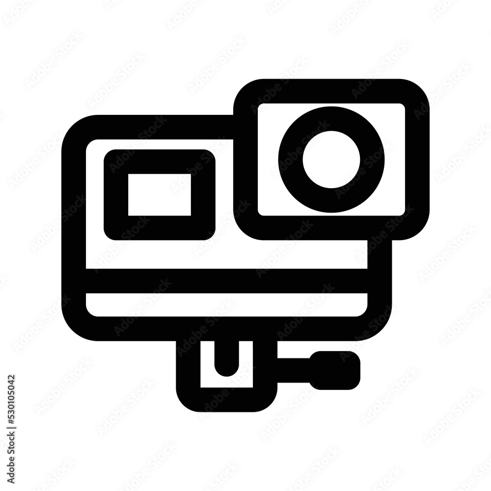 action camera icon, outline style, editable vector action camera icon, outline style, editable vector