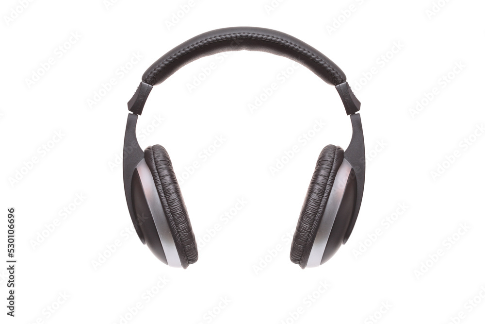 Black leather headphones Black leather headphones