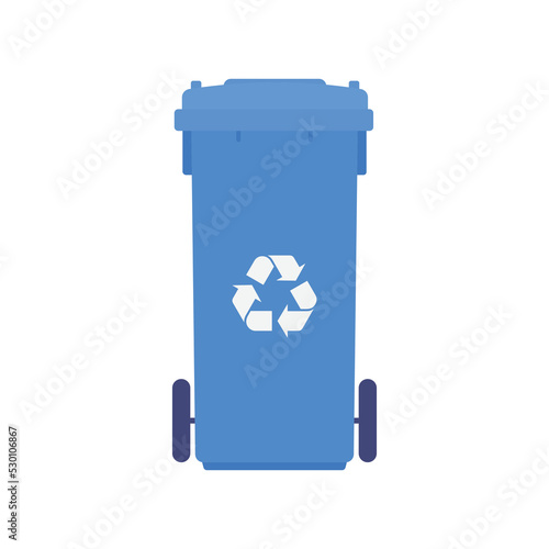 Recycle Bin Flat Illustration. Clean Icon Design Element on Isolated White Background