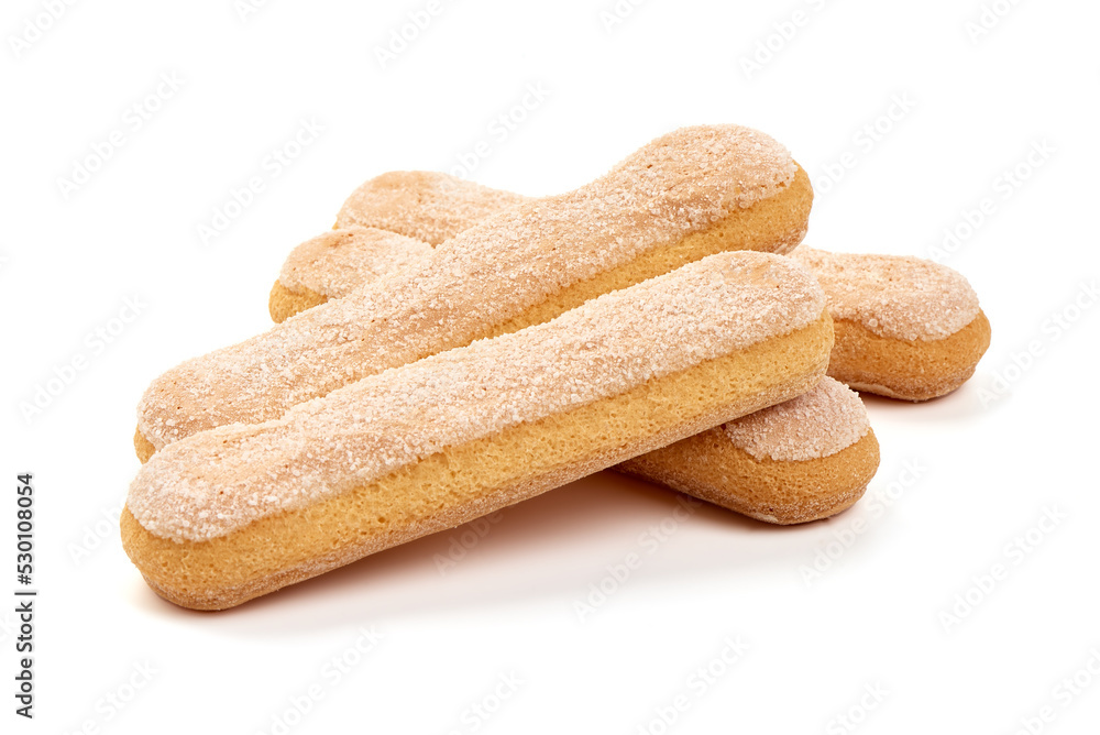 Sugared Puff Pastry Cookies, Isolated on White Background. Sugared Puff Pastry Cookies, Isolated on White Background.