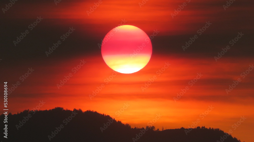 Sunset in fire season, Prescott, Arizona Sunset in fire season, Prescott, Arizona