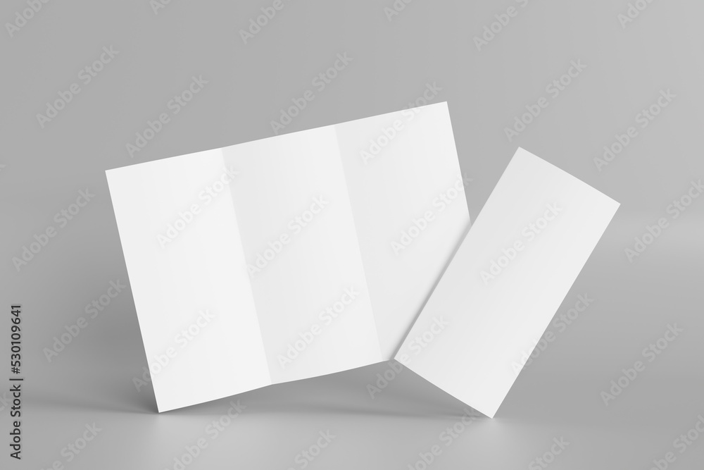 Blank tri fold brochure template for mock up and presentation design Blank tri fold brochure template for mock up and presentation design