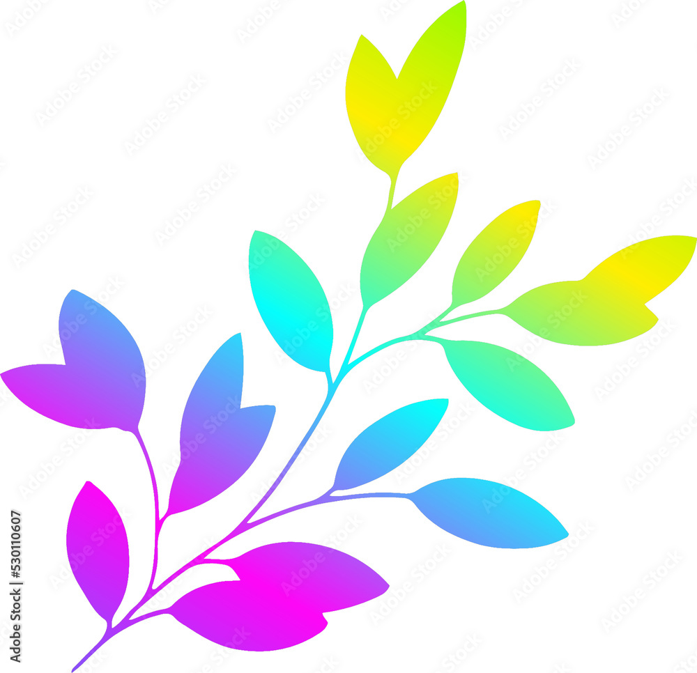 Ilustration art of tree branch, multicolor gradient