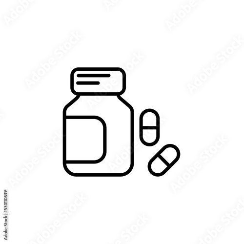 Vitamins, food supplement line icon. Simple element illustration. Vitamins, food supplement concept outline symbol design.