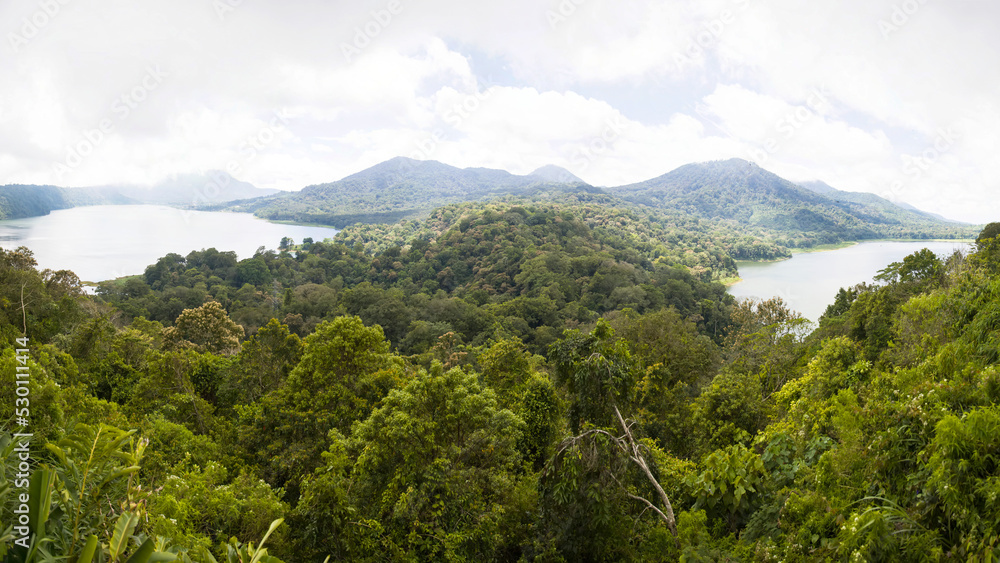 Fototapeta premium Lakes Buyan and Tamblingan on Bali island, Indonesia