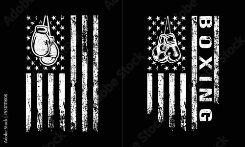 Boxing With USA Flag Design