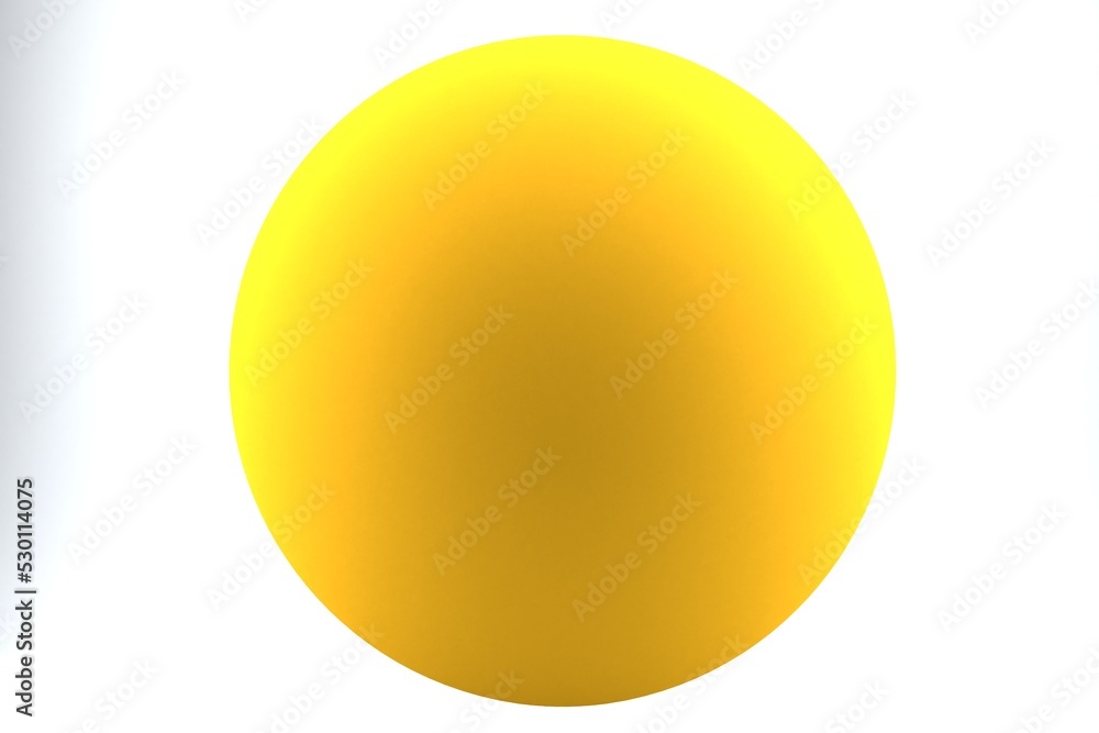 3d rendering golden sphere on white background