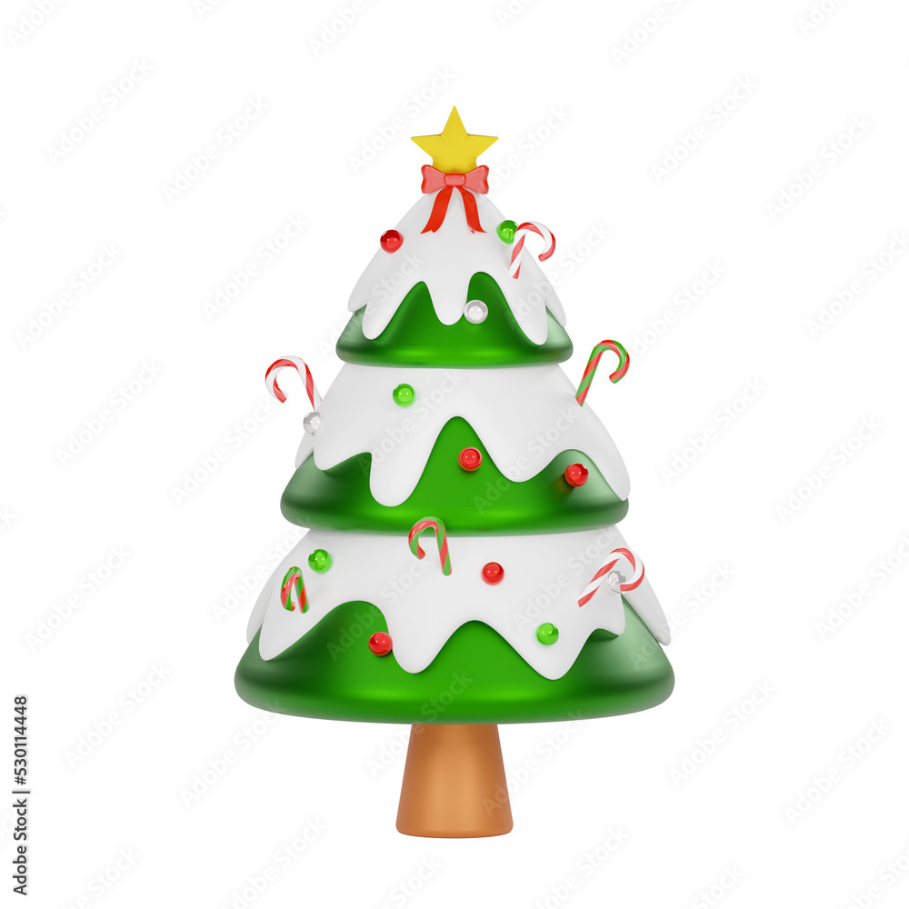 Christmas tree isolated 3d render Christmas tree isolated 3d render