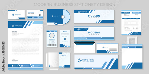 Premium Modern corporate Business stationery set template Vector file.