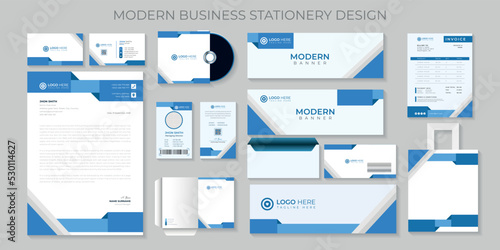 Premium Modern corporate Business stationery set template Vector file.