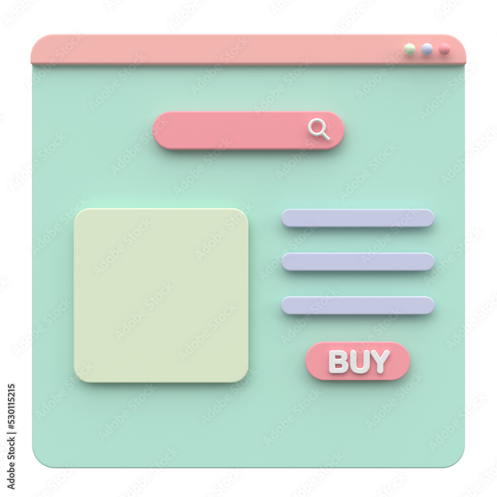 Online shopping. 3D browser. Product page. Online shopping. 3D browser. Product page.