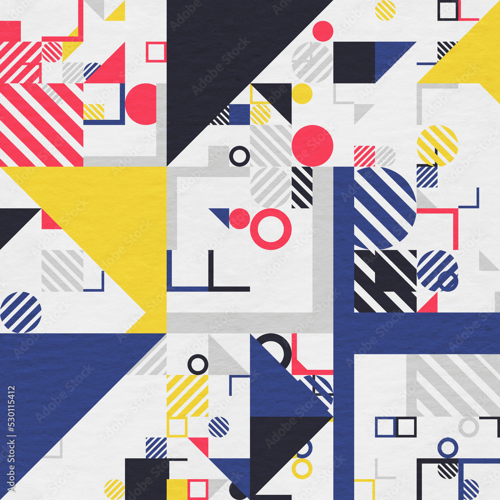 abstract geometric figures, bauhaus background