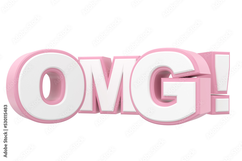 Oh my god. 3D OMG abbreviation. Oh my god. 3D OMG abbreviation.