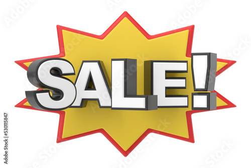 Sale badge. 3D illustration.