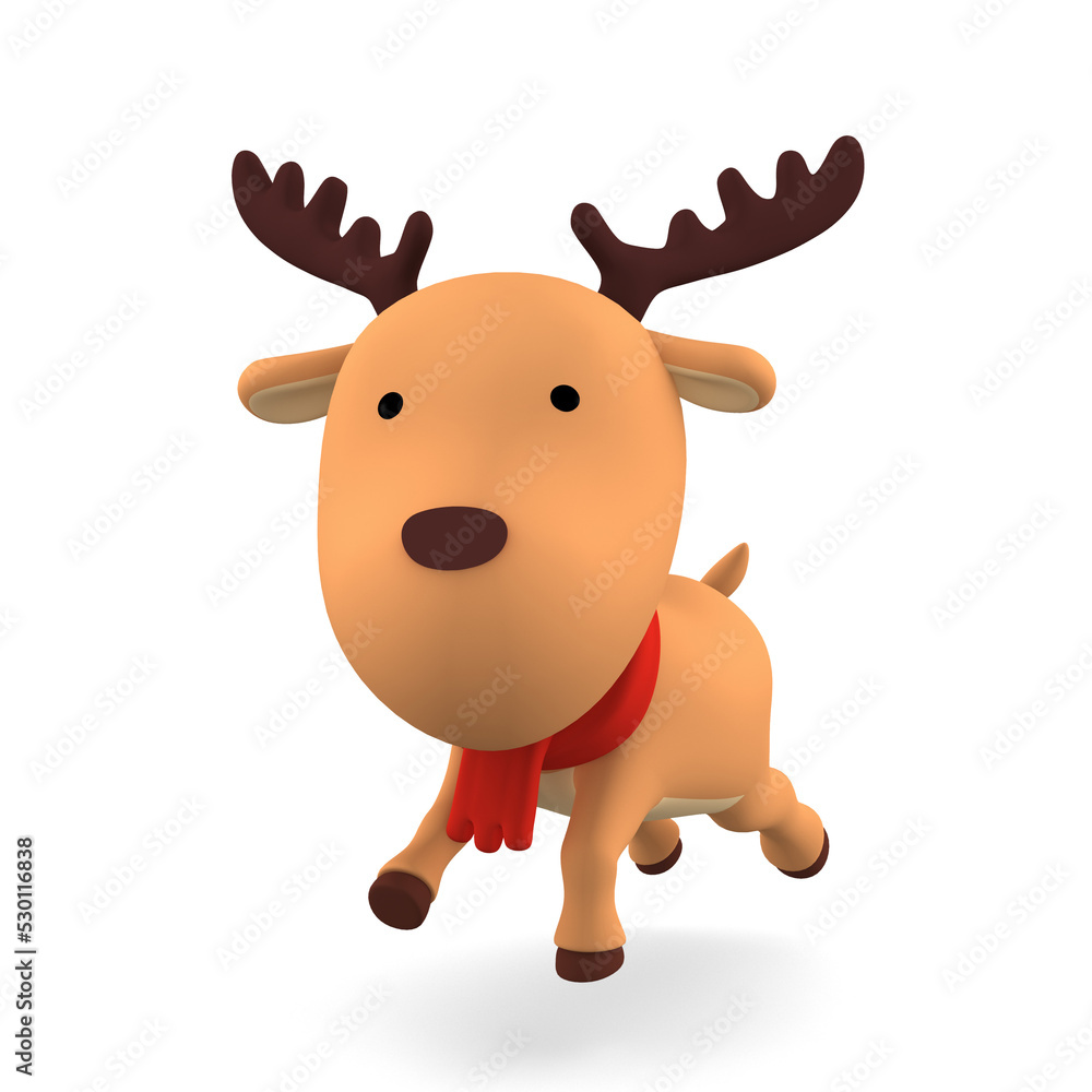 reindeer on transparent background, 3D illustration reindeer on transparent background, 3D illustration