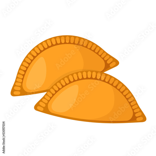 empanadas flat vector illustration logo icon clipart isolated on white background	 photo