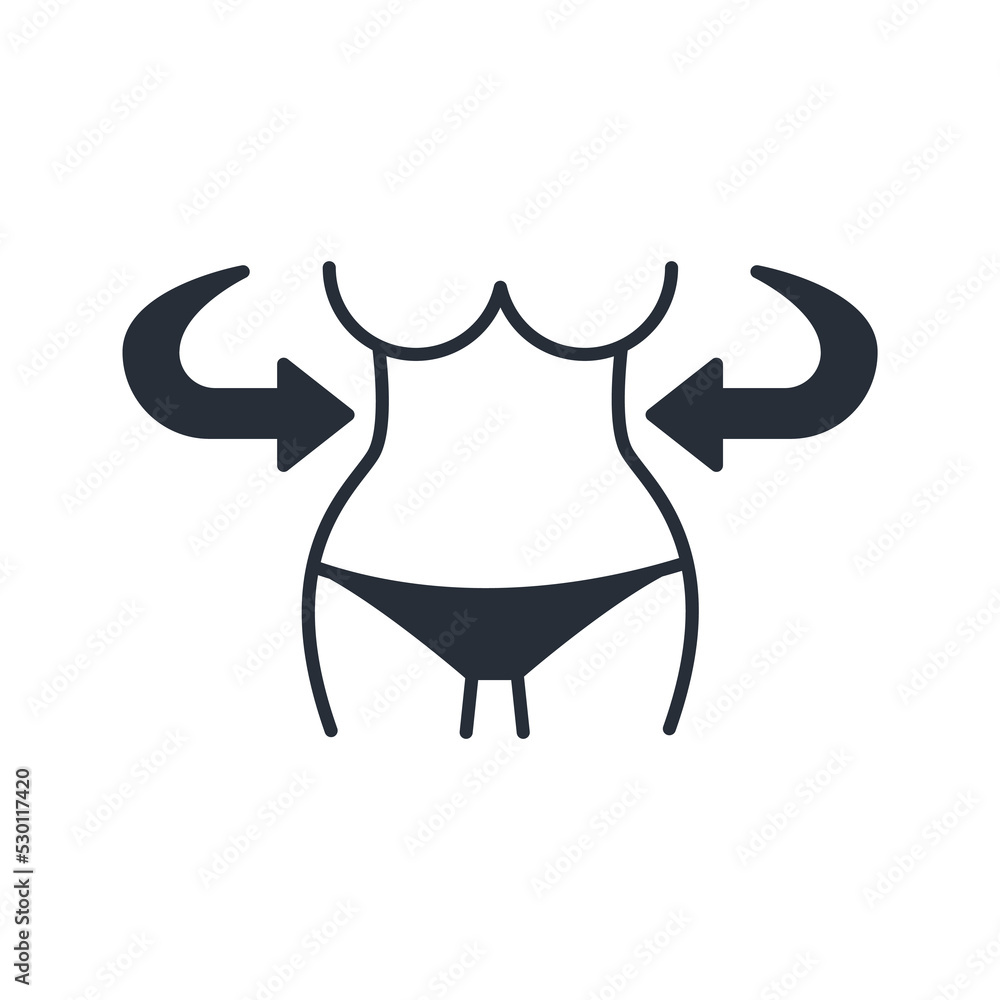 Weight loss line icon. Simple element illustration. Weight loss concept outline symbol design. Weight loss line icon. Simple element illustration. Weight loss concept outline symbol design.