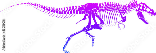 Illustration Art Dinosaur Skeleton  , Multicolor Gradient