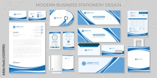 Premium Modern corporate Business stationery set template Vector file.