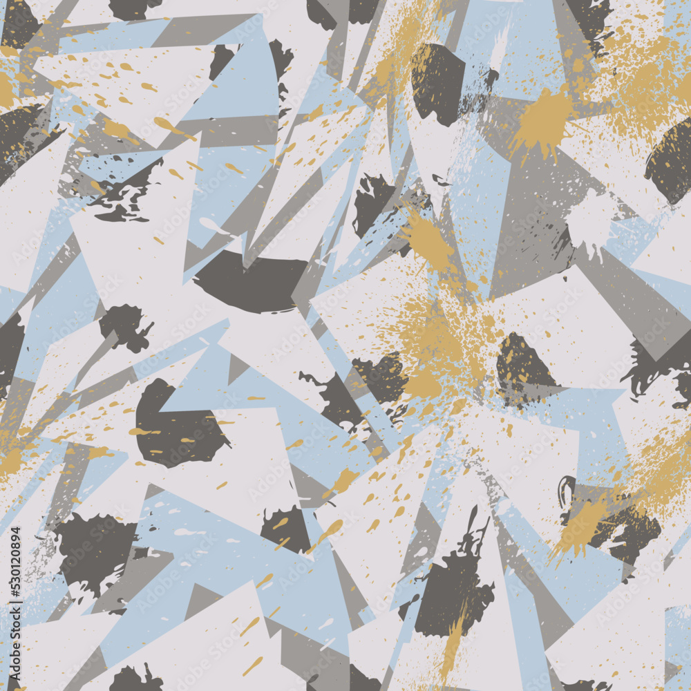 Abstract urban vector pattern with grunge spots and curved elements