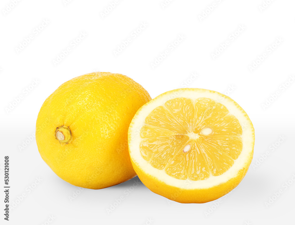 two lemons cut in half