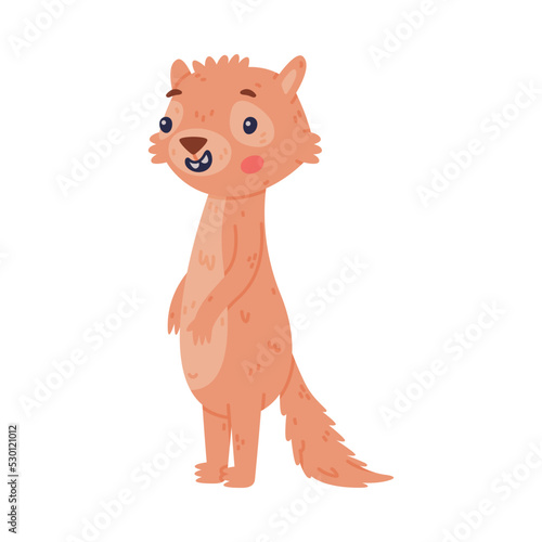 Cute Little Xerus Character with Pretty Snout Standing Vector Illustration