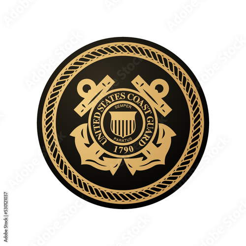 Vector black seal of the United States Coast Guard