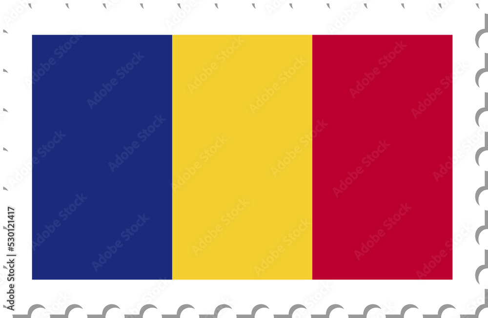 Fototapeta premium Chad flag postage stamp.