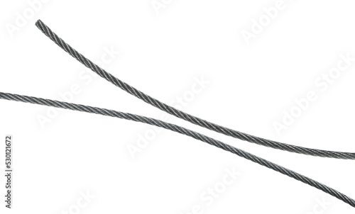 Steel hawser broken isolated on white 