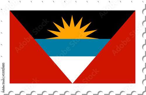 Antigua and Barbuda flag postage stamp. photo