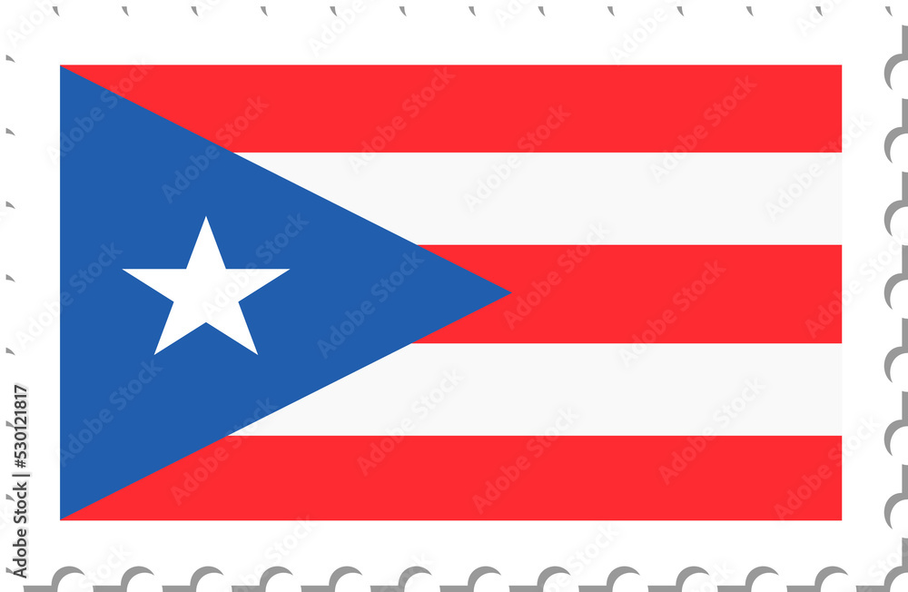 Puerto Rico flag postage stamp.