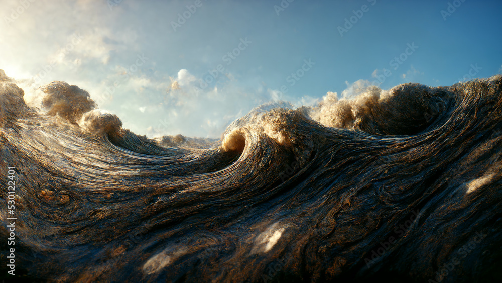 Oil liquid splashing wave illustration background