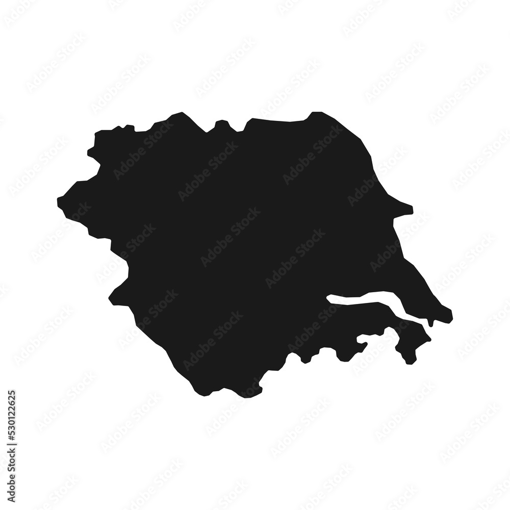 Yorkshire and the humber, England, UK region map. Vector illustration.