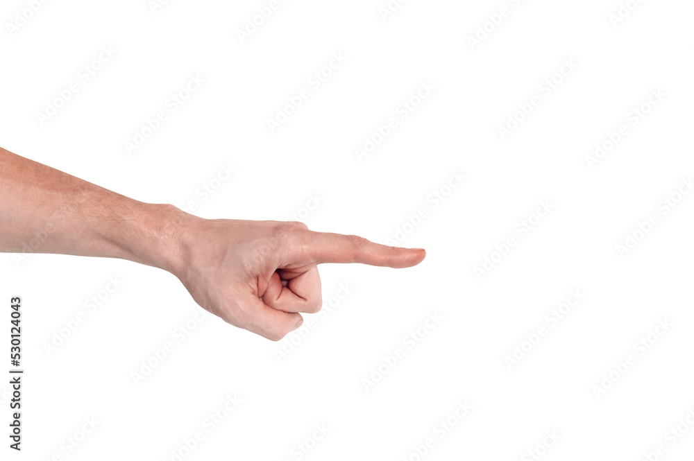 Realistic human hand showing gesture. White skin man arm isolated on transparent background. Index finger shows something. Pointing hands Realistic human hand showing gesture. White skin man arm isolated on transparent background. Index finger shows something. Pointing hands